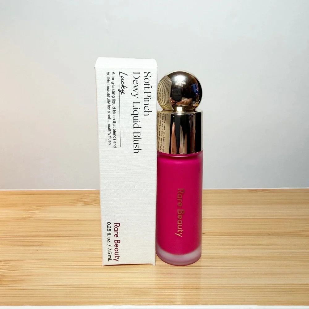 Rare Beauty Soft Pinch Dewy Liquid Blush Lucky, Hot Pink 0.25oz NIB